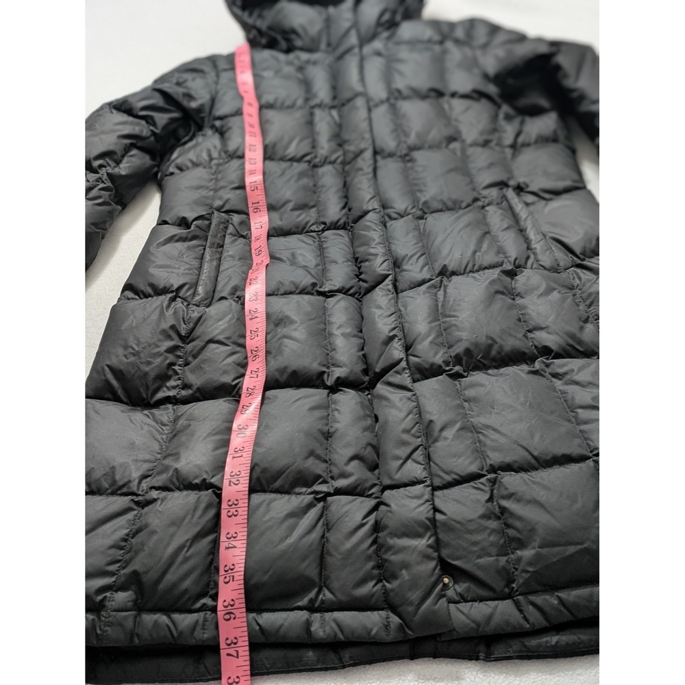 The North Face Womens 550 Down Hooded Parka Puffer Jacket Black Large L Long - Picture 15 of 16